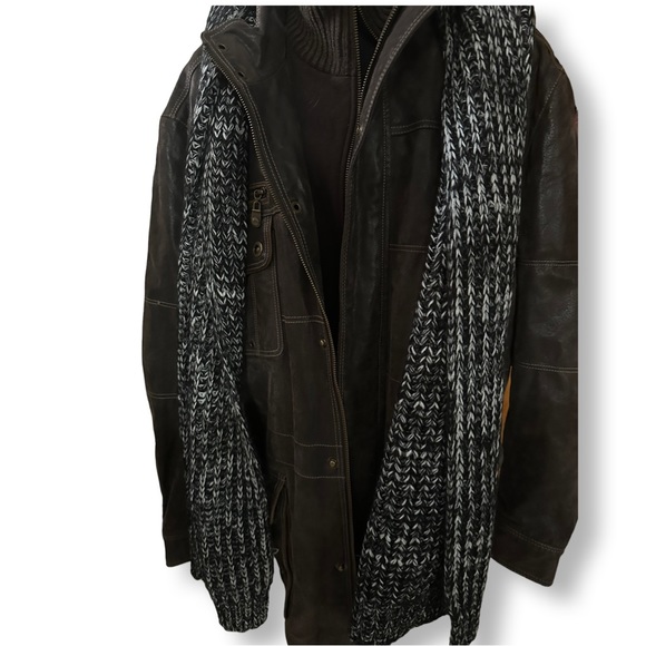 Distressed brown leather jacket - XXL - Picture 4 of 7